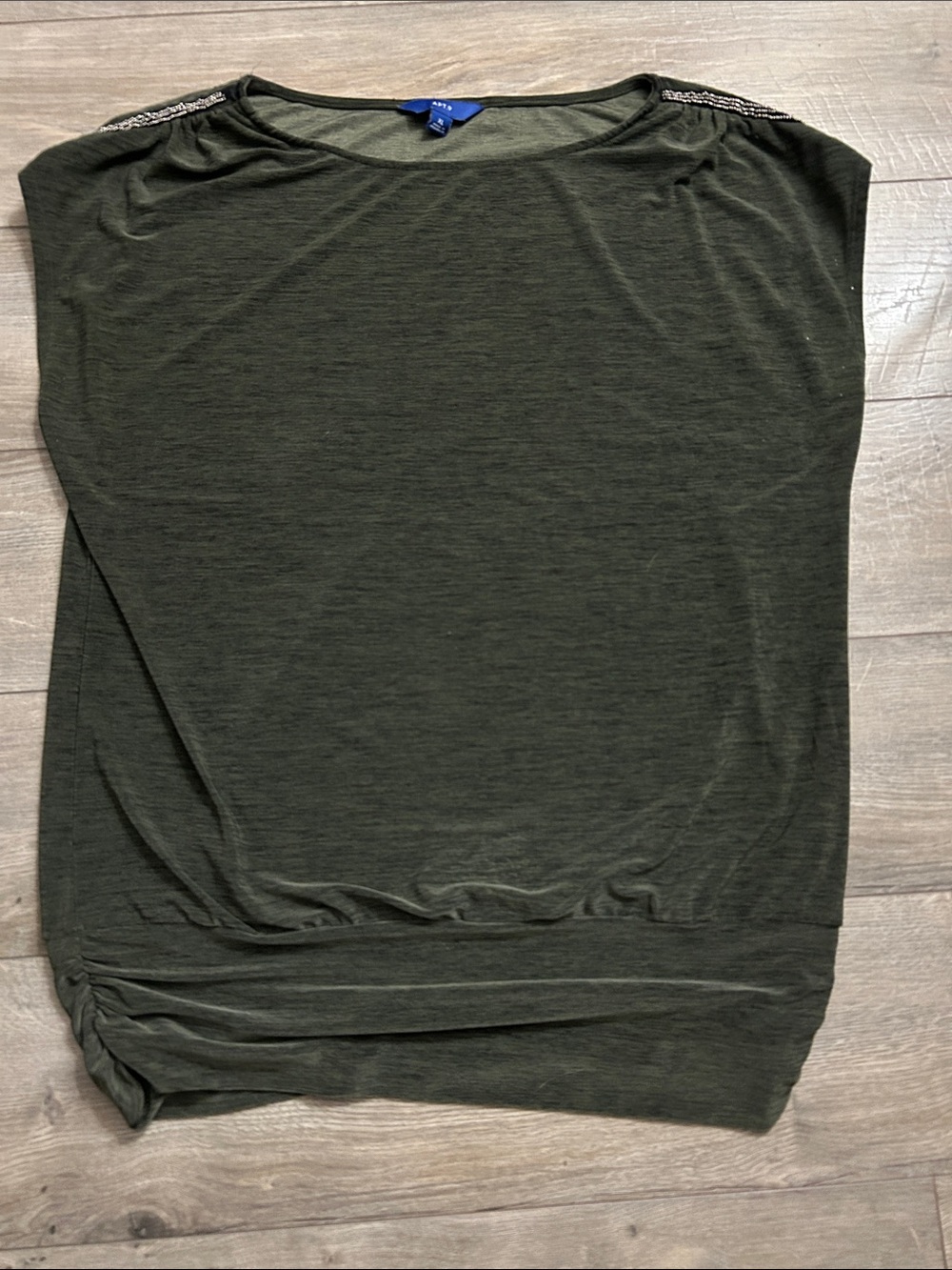 Flattering Olive Shirt with Silver Details